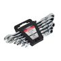 AWTOOLS KLUCZE PŁASKO-OCZKOWE Z GRZECHOTKĄ PRZEGUBOWE KOMPLET 6 szt. 8-19mm - 2