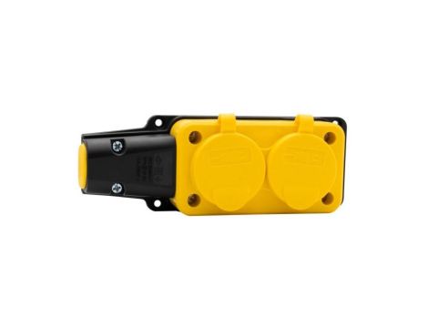Listwa gumowa 2x230V 16A IP54 żółta