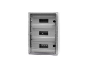 Szafa z tworzywa MP 350x500x190 mm IP65 drzwi przeźroczyste 3 rzędy 45 modułów