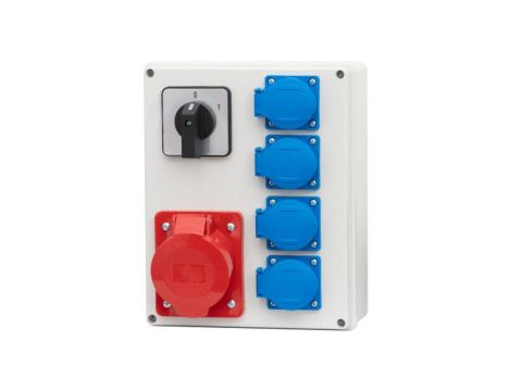 Rozdzielnica R-240 - gniazda 16A 5p, 4x230V, 0/1(16A)