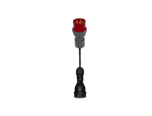 Reduktor - wtyczka siłowa 16/5 + OW 3x1,5mm2 0,25m + gniazdo gumowe