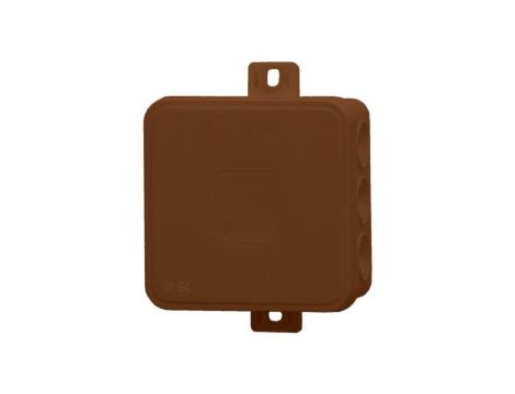 Puszka hermetyczna V5, termoplast 75x75x41 IP54, brązowa - klik, 12 osłabień