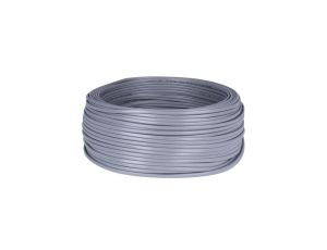Przewód prądowy H03VVH2-F / OMYp 300V 2x0,75 płaski srebrny linka Mercor 100m
