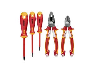 Zestaw 3 wkrętaków izolowanych Ergonic VDE z magnetyzerem + obcinaczki boczne 160mm + kombinerki 180mm 413 951 99