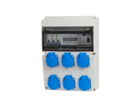 Rozdzielnica stacjonarna 11M 6x230V +licznik L3 i zabezpieczenia RSW006FCL003/3F