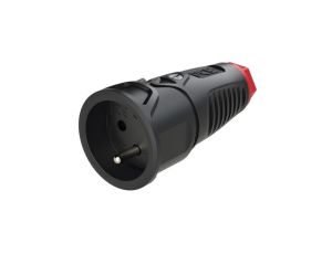 Gniazdo gumowe 3p 16A 230V przenośne IP20 TAURUS2 PCE na kabel czarne