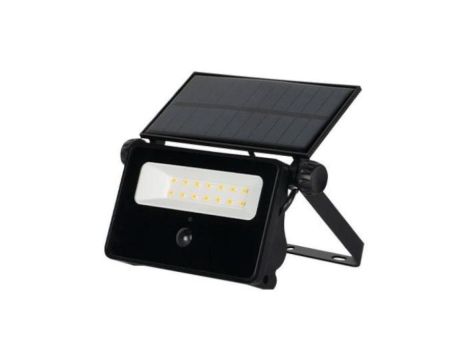 Naświetlacz, lampa solarna LED 30W 1600lm 4500K 3000mAh IP54 NW, panel fotowoltaiczny 1W, czujnk ruchu i zmierzchu czarna Polos