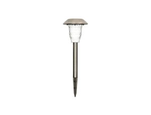 Lampa solarna ogrodowa CRYSTALS wbijana LED srebrna oświetelnie ścieżki CPD-002 MK MEGAKABEL