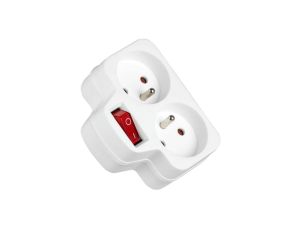 Rozgałęźnik sieciowy 2x 2P+0 + wyłącznik 3500W 230V VA0136 VAYOX