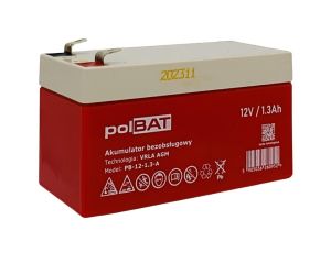 Akumulator VRLA AGM 12V 1.3Ah (żywotność 3-5lat) PB-12-1.3-A