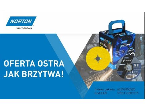 NORTON ZESTAW TARCZ VULCAN 125mm x 1mm METAL/INOX 100szt. +2xFIBRA 100szt.