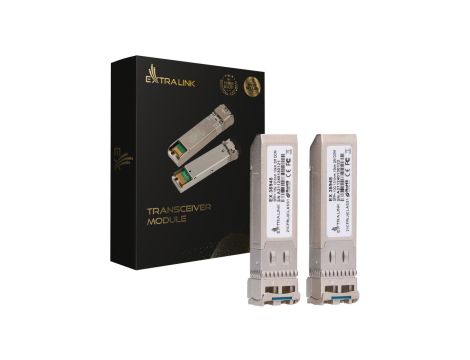 Moduł SFP+ 10Gbps, LC/UPC, 1310nm, 10km, single mode, DOM, dedykowany dla HP/ARUBA Extralink SFP+ 10G 2-pack