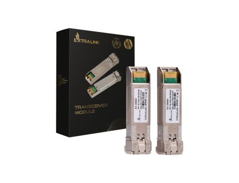 Moduł SFP+ 10Gbps, LC/UPC, 1310nm, 10km, single mode, DOM Extralink SFP+ 10G 2-pack