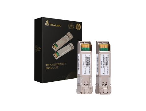 Moduł SFP+ 10Gbps, LC/UPC, 1310nm, 2km, single mode, DOM Extralink SFP+ 10G 2-pack