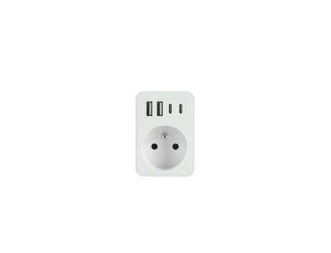 PLASTROL ROZGAŁĘŹNIK JEDNOKROTNY 2xUSB + 2xUSB C