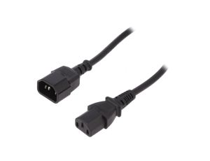 Kabel IEC C13 żeński IEC C14 męski 5m 10A 250V AK-440201-050-S