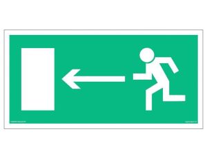 ZNAK - AA003 Kierunek do wyjścia drogi ewakuacyjnej w lewo 30 x 15 cm PS - Płyta 1mm foto.
