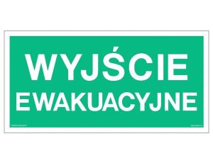 ZNAK - AA001 Wyjście ewakuacyjne 80 x 40 cm TS - Płyta TD foto.
