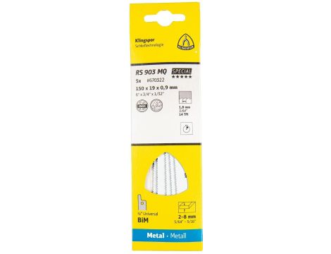 KLINGSPOR BRZESZCZOT DO PIŁY SZABLASTEJ 150x19x0,9mm RS 903 MQ /5szt.