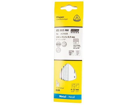 KLINGSPOR BRZESZCZOT DO PIŁY SZABLASTEJ 150x25,4x0,9mm RS 993 MA /5szt.