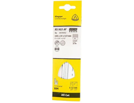 KLINGSPOR BRZESZCZOT DO PIŁY SZABLASTEJ 150x19x0,9mm RS 903 AF /5szt.