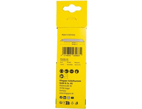 KLINGSPOR BRZESZCZOT DO PIŁY SZABLASTEJ 150x19x1,2mm RS 652 WF /5szt. - 2
