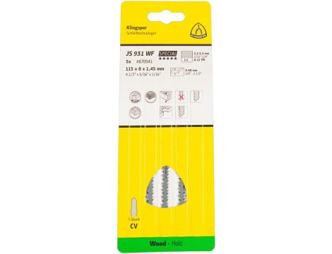 KLINGSPOR BRZESZCZOT DO WYRZYNARKI 115x5x1,45mm JS 931 WF /5szt. - 2