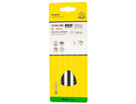 KLINGSPOR BRZESZCZOT DO WYRZYNARKI 115x8x1,45mm JS 601 WQ /5szt. - 2