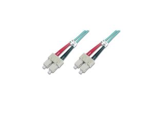 Patch cord światłowodowy SC/SC duplex MM 50/125 OM3 1m LS0H turkusowy DK-2522-01/3