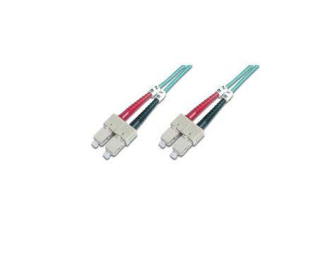 Patch cord światłowodowy SC/SC duplex MM 50/125 OM3 1m LS0H turkusowy DK-2522-01/3
