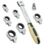 ROCKFORCE KLUCZ OCZKOWY-PRZEGUBOWY WYMIENNY Z GRZECHOTKĄ kpl. 8el. 8-19mm - 3