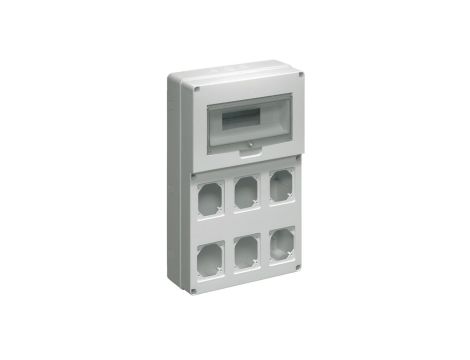 Rozdzielnia budowlana pusta 12 mod.6 gniazd 16A szara EC69025