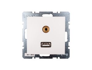 Berker/B.Kwadrat Gniazdo USB 3,5mm Audio śnieżnobiałe 3315398989