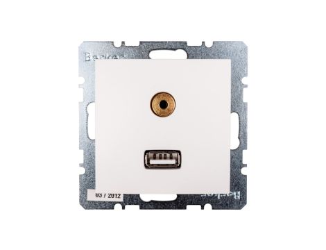Berker/B.Kwadrat Gniazdo USB 3,5mm Audio śnieżnobiałe 3315398989