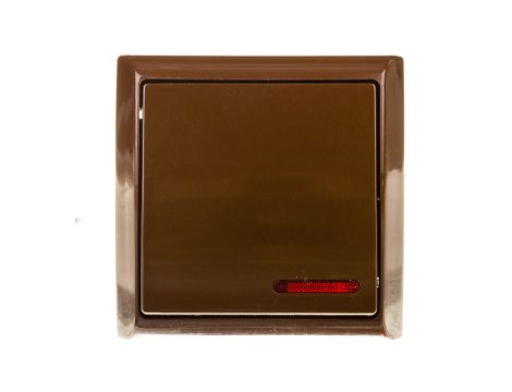 BIS Łącznik pojedynczy z podświetleniem brązowy ŁN-1BS/24
