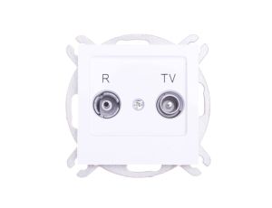 AS Gniazdo antenowe RTV przelotowe 16dB białe GPA-16GP/m/00