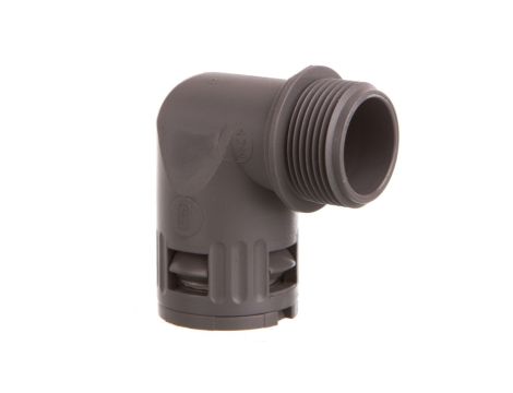 Dławnica kątowa do węża osłonowego SILVYN KLICK 90stopni 25x1,5/1 szara 55501170