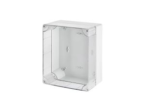 INDUSTRIAL Puszka hermetyczna n/t 313x253x165mm IP65 szara, pokrywa transparentna 2724-01