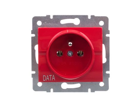LOGI Gniazdo pojedyncze 2P+Z (DATA) śrubowe 16A 250V Czerwony 25091