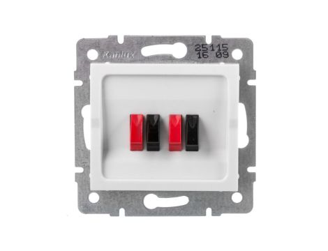 LOGI Gniazdo głośnikowe podwójne Biały 25115