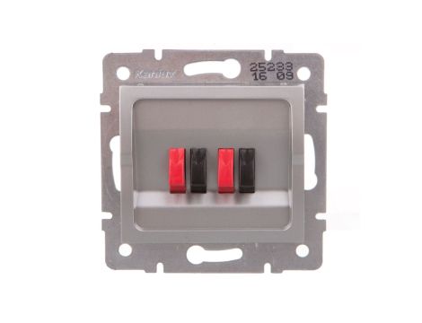 LOGI Gniazdo głośnikowe podwójne Srebrny 25233