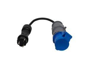 Reduktor - wtyczka 230V + OW 3x2,5mm2 0,5m + gniazdo przenośne 16A 3p