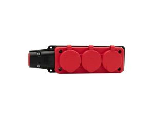 Listwa gumowa 3x230V 16A IP54 czerwona