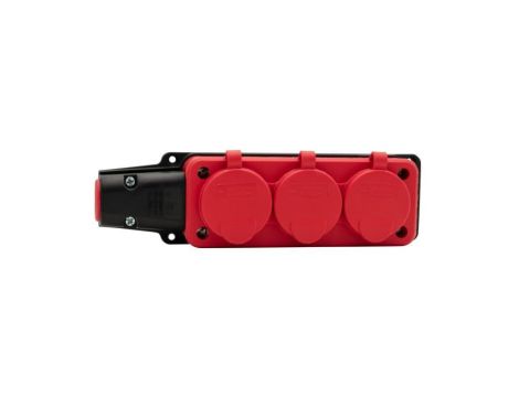 Listwa gumowa 3x230V 16A IP54 czerwona
