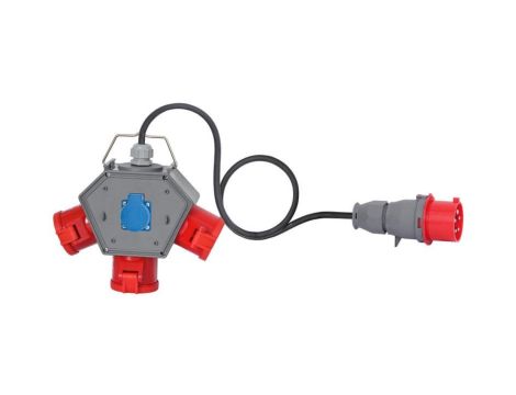 Rozdzielnica POLYBOX - gniazda 3x32A 5p, 230V, przewód OPD 5x4mm2 - 5m z wtyczką 32A 5p