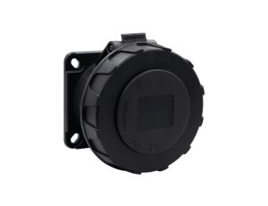 Gniazdo przemysłowe tablicowe proste 32A 3p 200V-250V /FE/ IP67 czarne