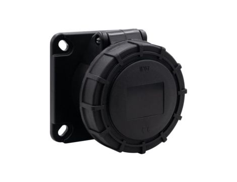 Gniazdo przemysłowe tablicowe proste 16A 3p 200V-250V /FE/ IP67 czarne