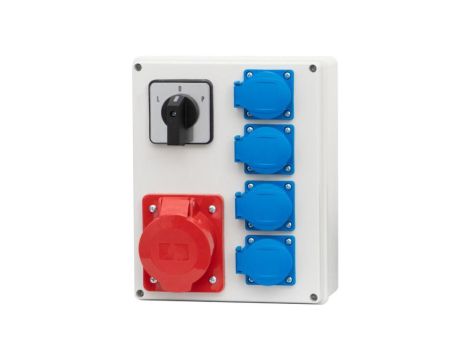 Rozdzielnica R-240 - gniazda 16A 5p, 4x230V, L/P(16A)