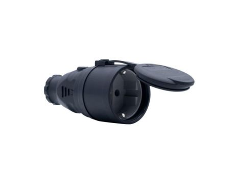 Gniazdo gumowe NOVA 230V 16A IP44 SCHUKO czarne