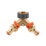 ROZDZIELACZ 2-DROŻNY GW 3/4"x GZ 3/4" MOSIĄDZ  Z ZAWORAMI BRASS SOFT - 2